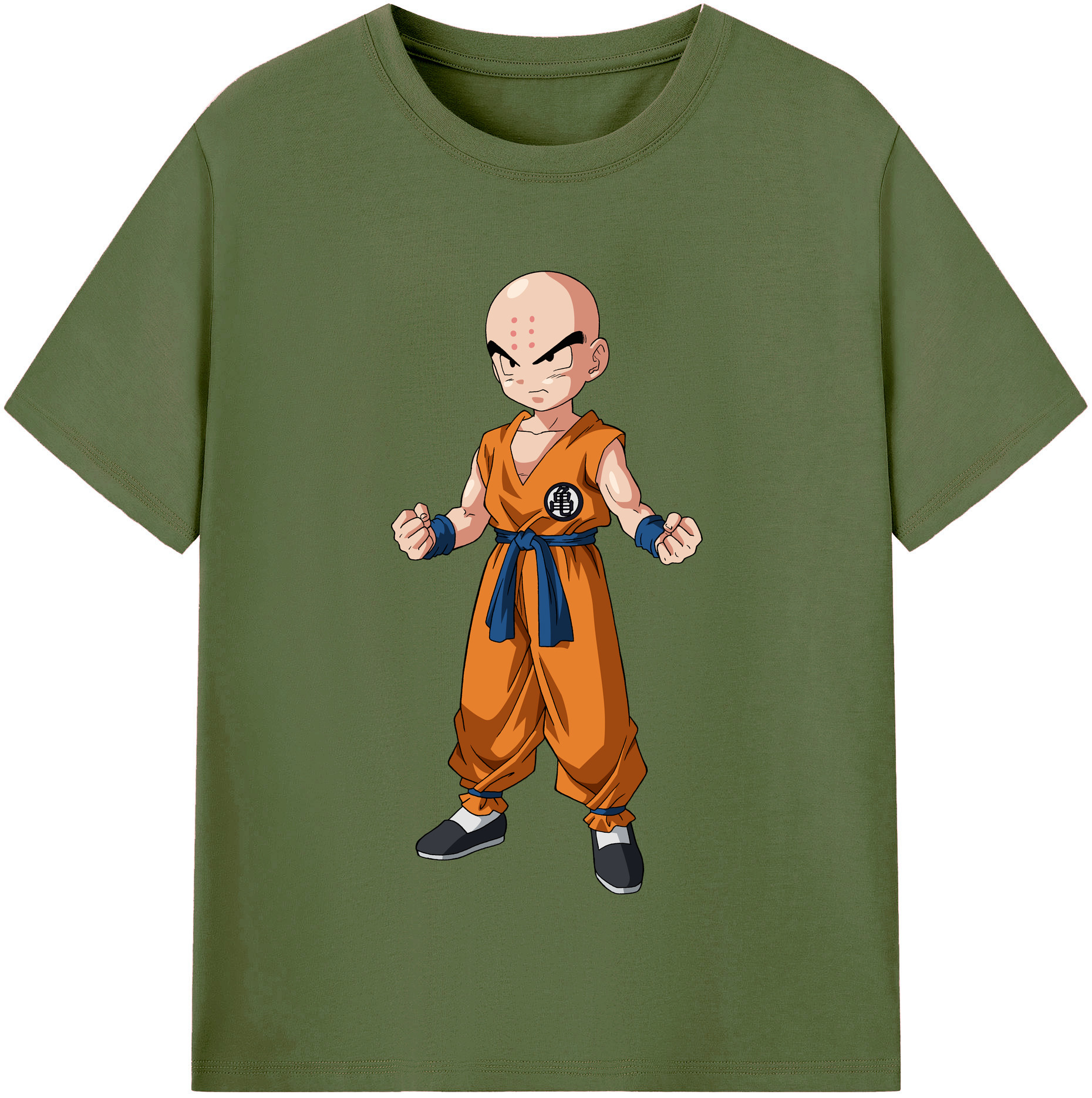 （画像用） ドラゴンボール クリリン DRAGON BALL krillin 綿100％半袖Tシャツ（フロントプリント）